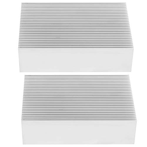 2Pcs Aluminum Heat Sink Cooler, 69x28x100MM Silver Heat Sink Radiator with Cooling Fins - High-Performance Cooling Solution for 3D Printers, LED Lights, and Electronics Projects - Perfect for DIY Enthusiasts and Makers