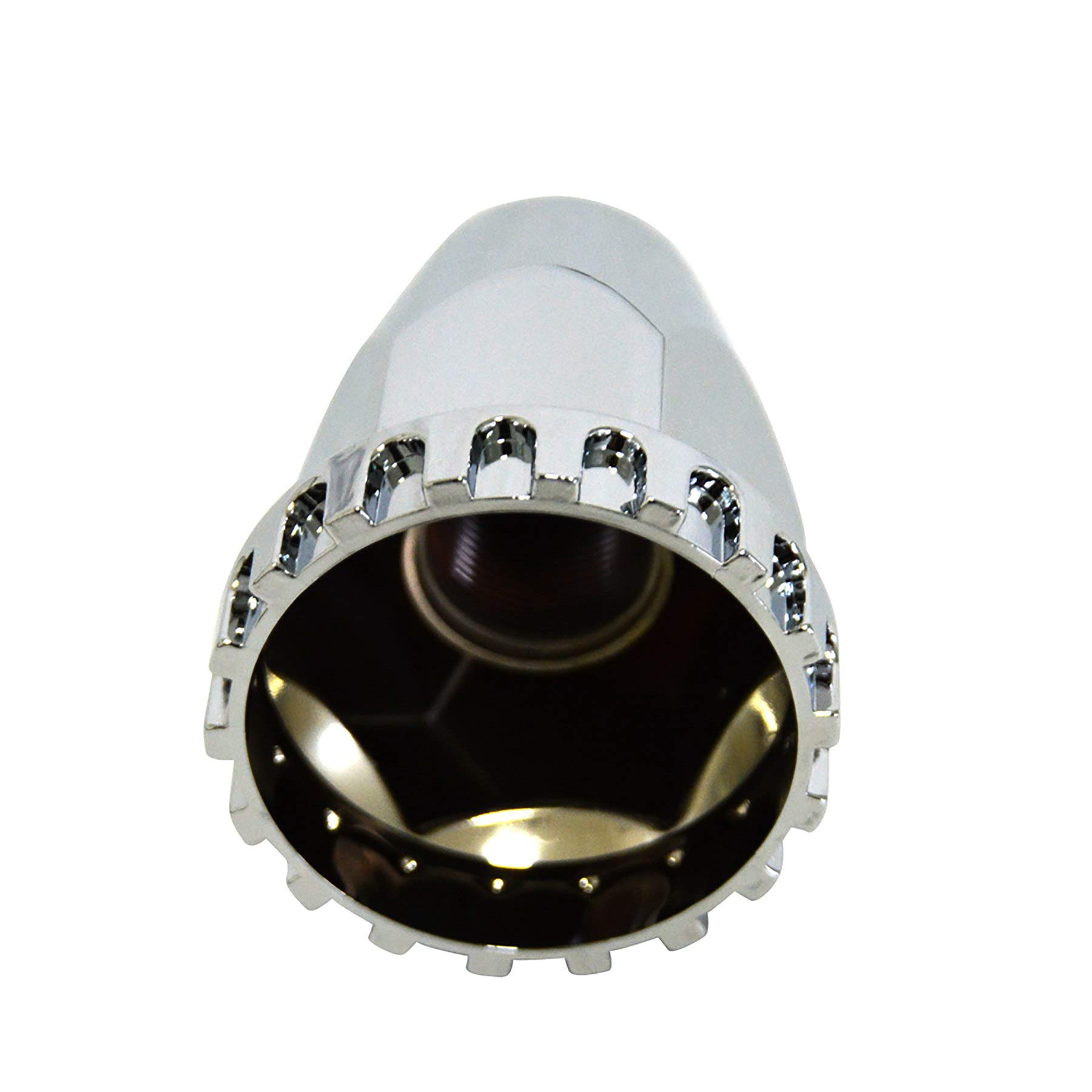 33mm Chrome Lug Nut Covers for Semi Truck Axles - Complete Wheel Cover Set with Installation Tool (Front & Rear) - Perfect for Truck Accessories & Fleet Maintenance