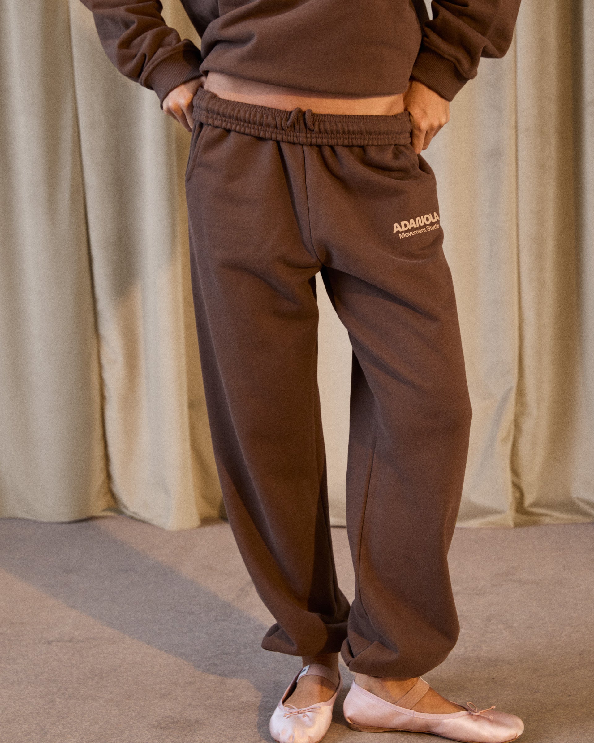 Studio Sweatpants for Women - Soft & Comfortable Mocha Brown Lounge Pants - Perfect for Yoga, Running Errands & Relaxing at Home