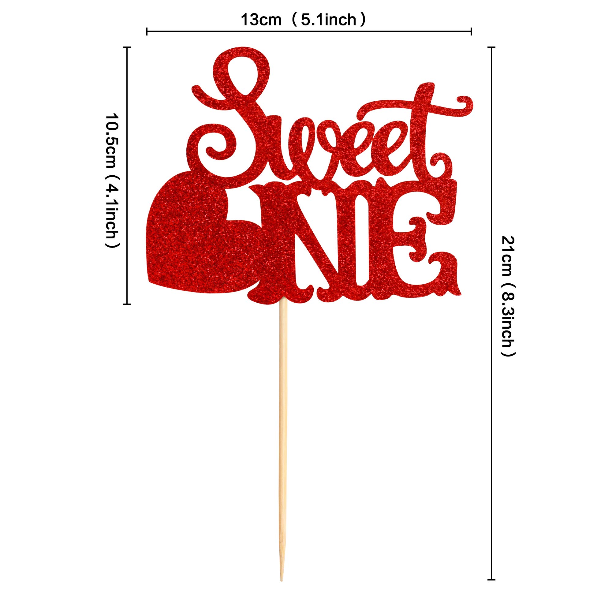 Red Sweet Valentine's Cake Toppers 1 Pack - Pink & Gold Donut Cake Decorations for Birthday & Party | Perfect for Valentine's Day, Anniversary, and Wedding Celebrations