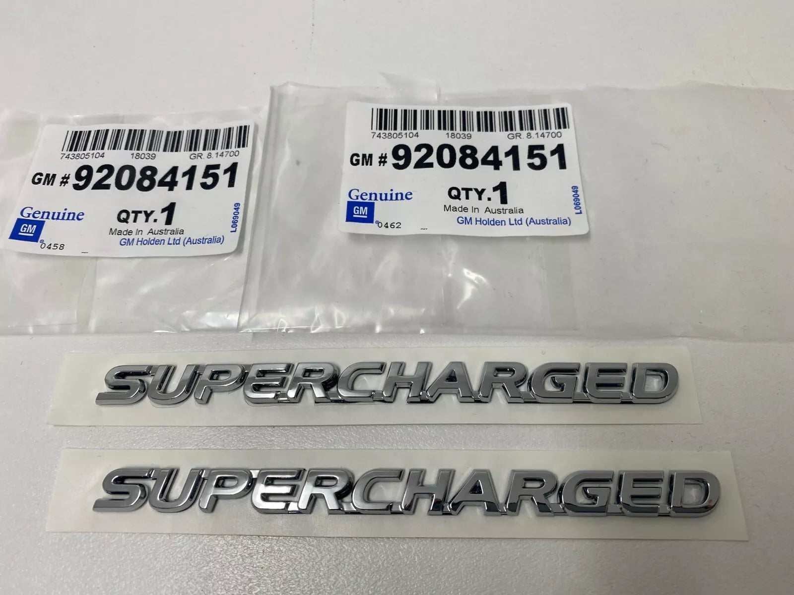 Genuine Holden VY Commodore Supercharged Chrome Guard Badge Pair - Premium Car Emblem for VY Commodore Models - Perfect for Car Enthusiasts & Customization Projects