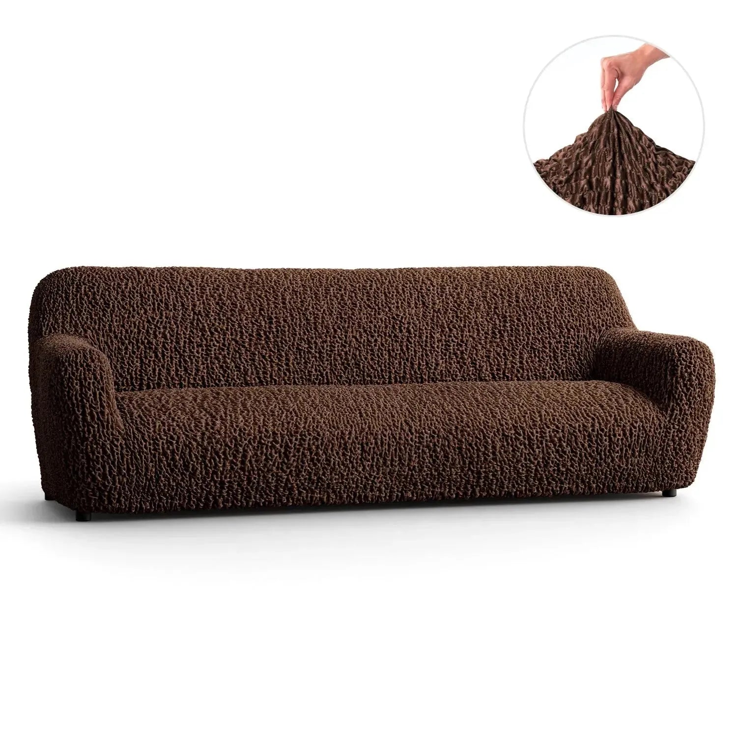 4-Seater Sofa Slipcover - Goffrato Velvet Collection | Soft Stretch Couch Cover | Living Room Furniture Protector | Perfect for Home, Office & Apartment Decor