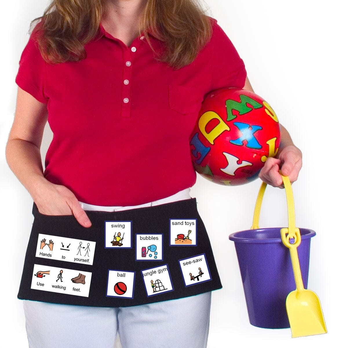 Best Communication & Visual Aid Apron for Teachers, Therapists & Caregivers - Durable & Functional for Classroom, Therapy & Home Use