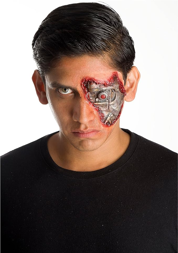 Cyborg Face Mask - Futuristic LED Light Up Mask for Cosplay, Halloween, Rave & Parties - High-Tech Costume Accessory for Sci-Fi & Cyberpunk Themes - Perfect for Themed Events, Concerts & Nightlife