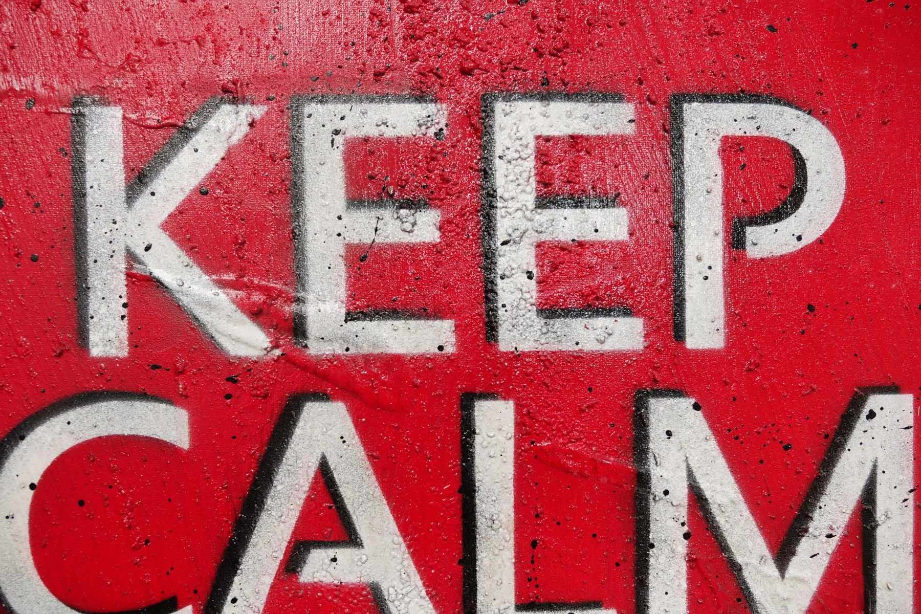 Keep Calm and Carry On Urban Pop Art Painting - 75cm x 100cm Modern Wall Decor for Living Room, Bedroom & Office - Ready to Hang Canvas Artwork