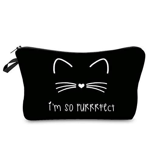 2PCS Smile Cat Makeup Bag Set for Women - Waterproof Cosmetic Pouch & Travel Brush Organizer - Perfect for Travel, Gym, and Daily Essentials Storage