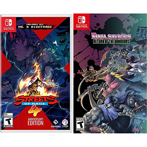Streets of Rage 4 Anniversary Edition & The Ninja Saviors Return of The Warriors Bundle for Nintendo Switch - Classic Beat 'Em Up Games for Multiplayer Action and Retro Gaming Fun