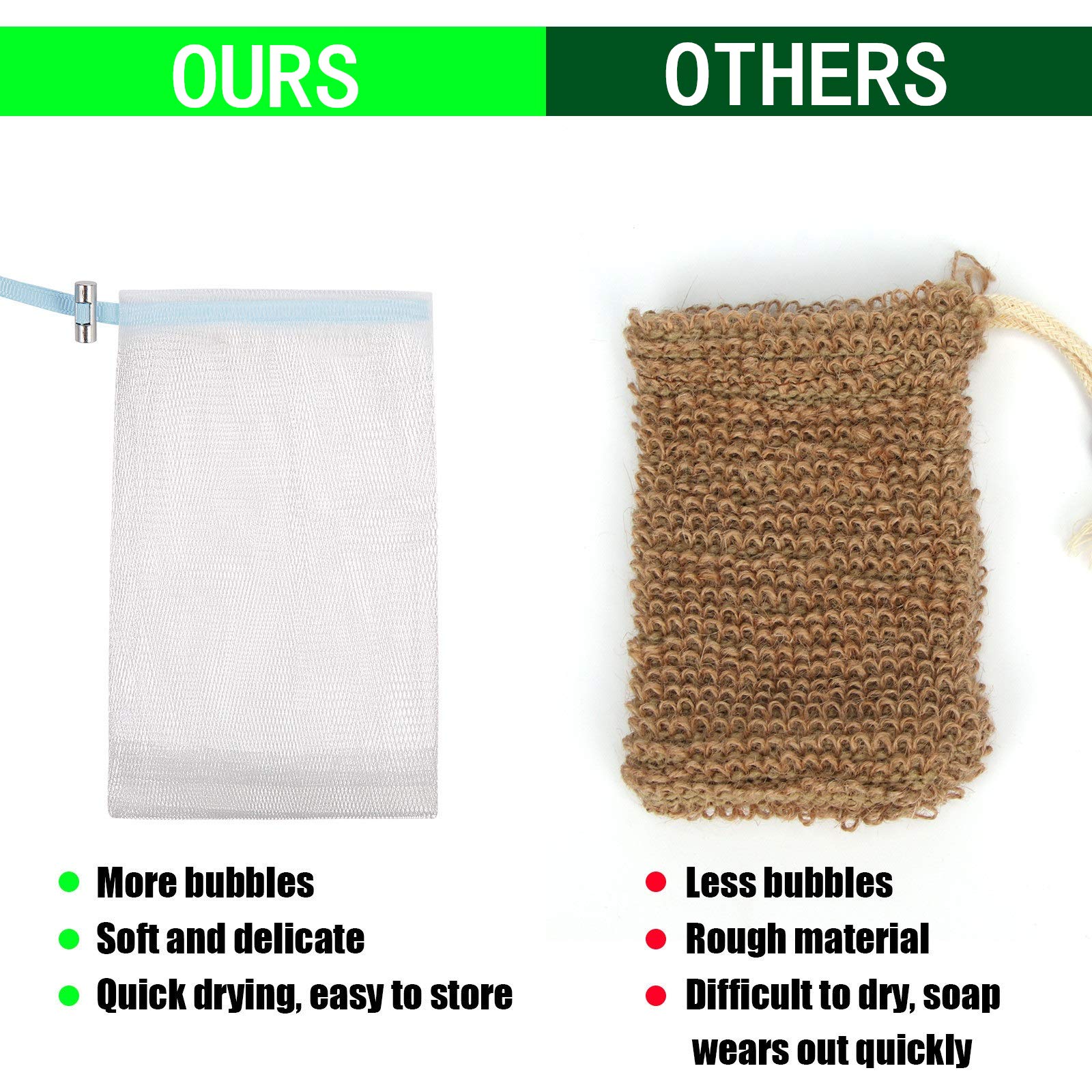 Cobahom 12 Pack Mesh Soap Bags with Drawstring - Reusable Soap Saver Pouches for Bath & Shower (6x3.5 Inch, Blue) - Perfect for Travel, Camping & Eco-Friendly Home Use