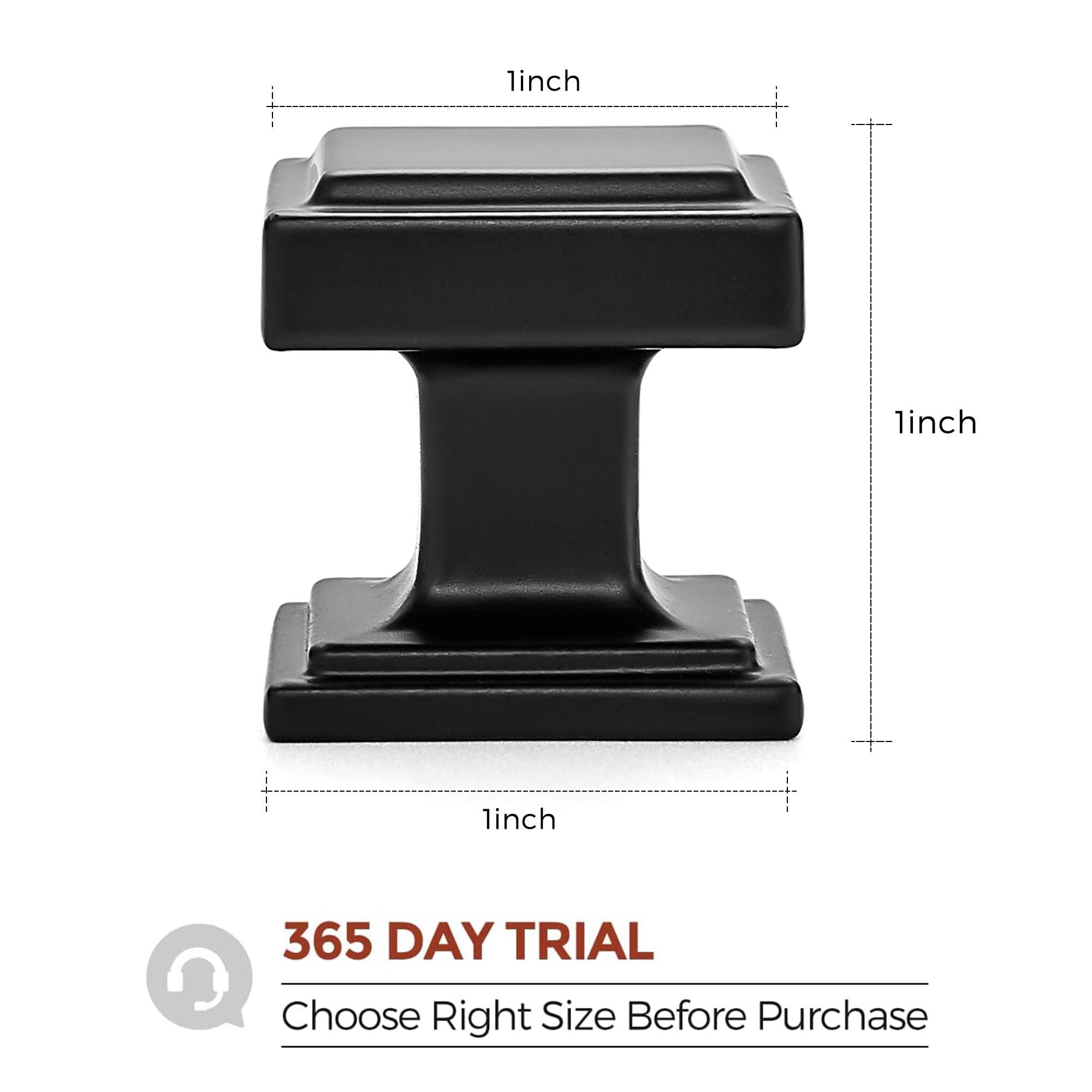 30 Pack Matte Black Square Cabinet Knobs - Home Expert Kitchen & Drawer Pulls for Cabinets, Drawers & Closet Doors | Durable Hardware for Modern Home, Office & DIY Renovation Projects