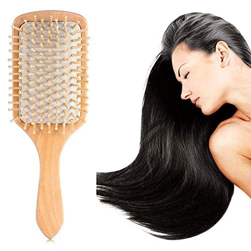 Kira Professional Detangling Hair Brush with Soft Bristles - Wooden Paddle Brush for Men, Women & Kids - Gentle on All Hair Types (Black) | Perfect for Daily Styling, Salon Use & Travel