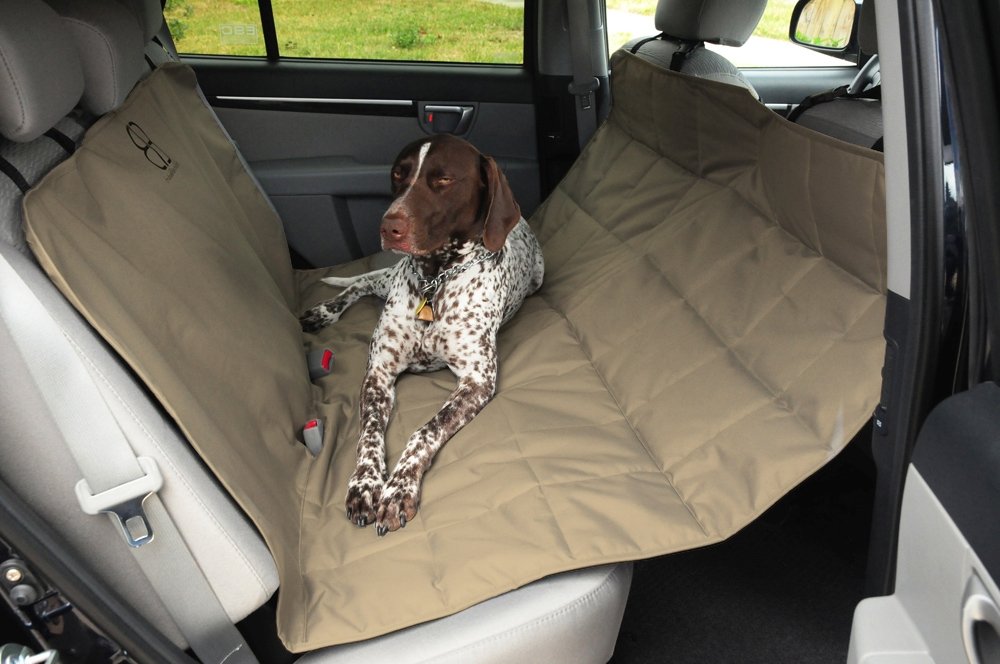 Petego Waterproof Dog Car Seat Protector Hammock for Large Dogs - Heavy Duty Pet Travel Accessories, Tan, X-Large - Perfect for Road Trips & Daily Commutes with Your Pet