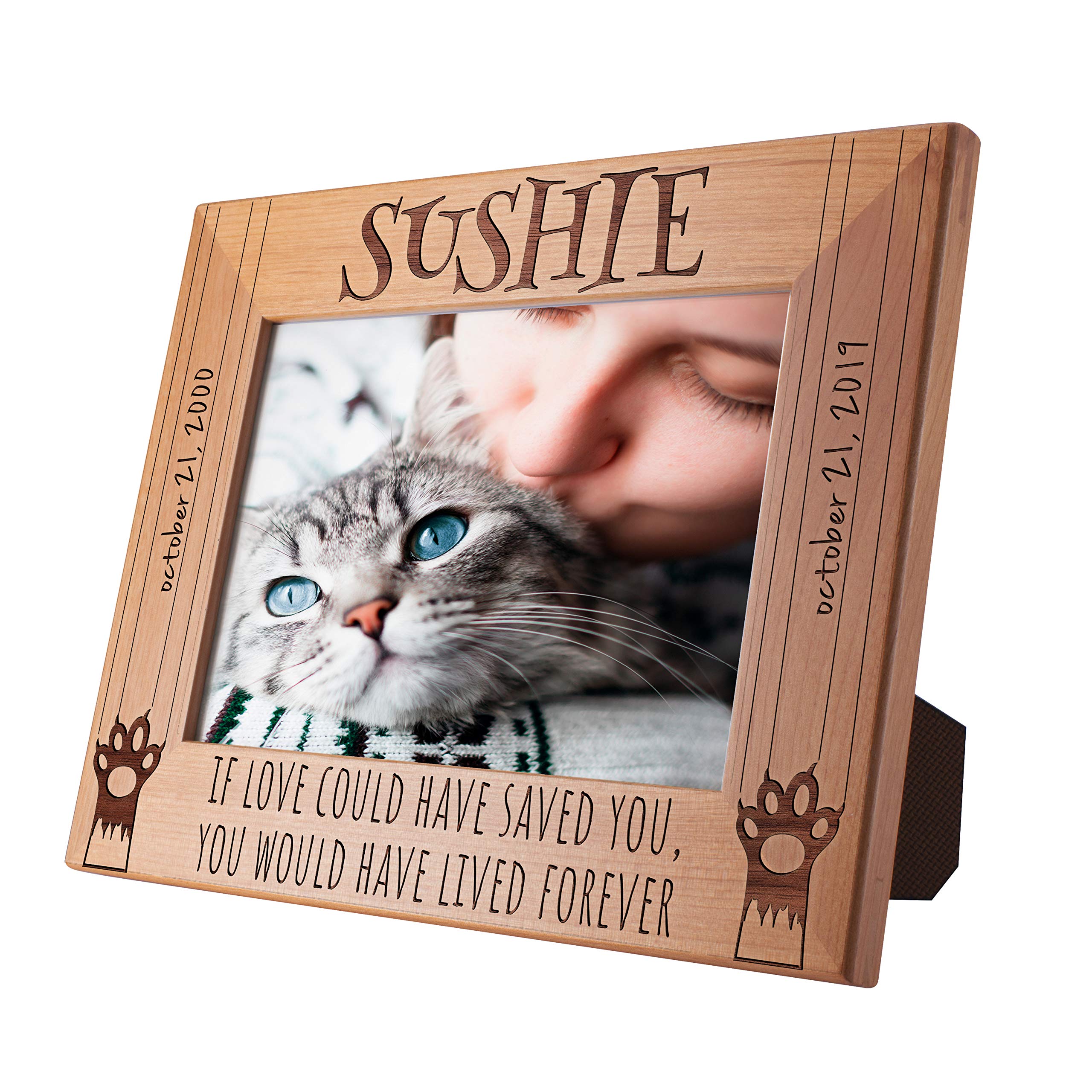 5x7 Be Burgundy Memorial Pet Picture Frame - Custom Engraved 'If Love Could Have Saved You' - Sympathy Gift for Pet Loss - Perfect Remembrance Keepsake for Grieving Pet Owners | Display on Shelves, Desks or Memorial Tables