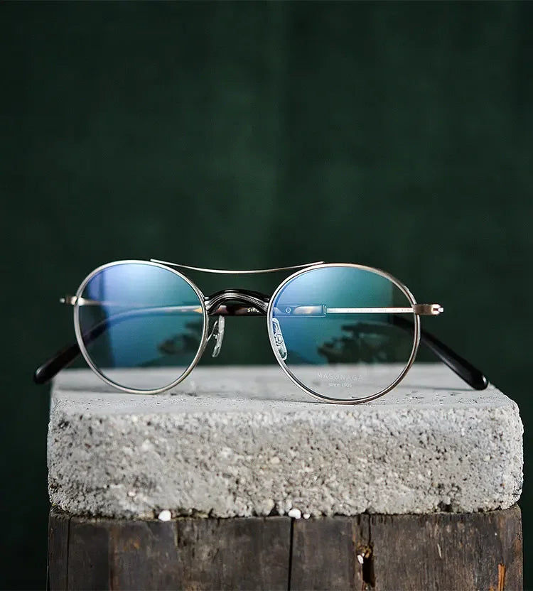 Stylish Aror Women's Full Rim Round Double Bridge Acetate & Titanium Eyeglasses Frame 749106 - Perfect for Office, Reading & Fashion Accessories
