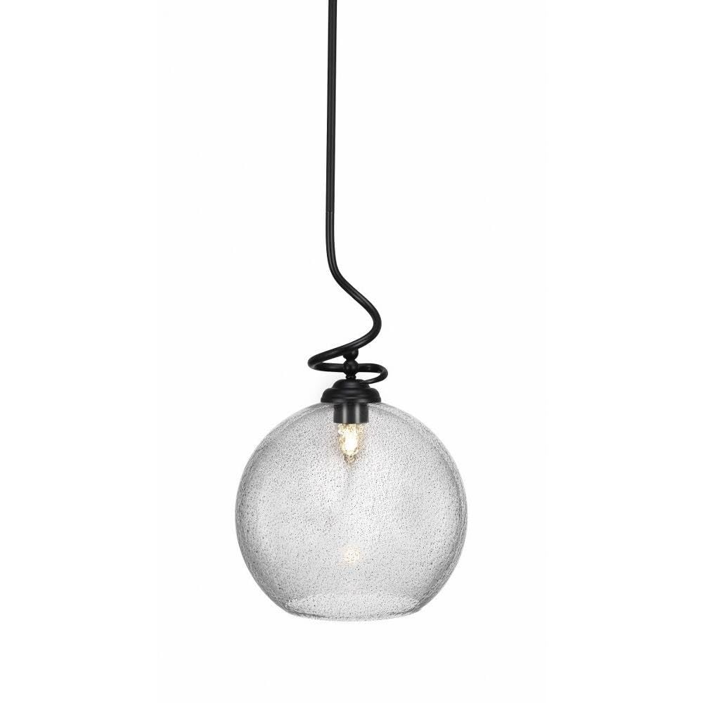 Toltec Lighting Capri 1-Light Matte Black Pendant Light Fixture (900-MB-4392) - Perfect for Kitchen Island, Dining Room, and Entryway Lighting