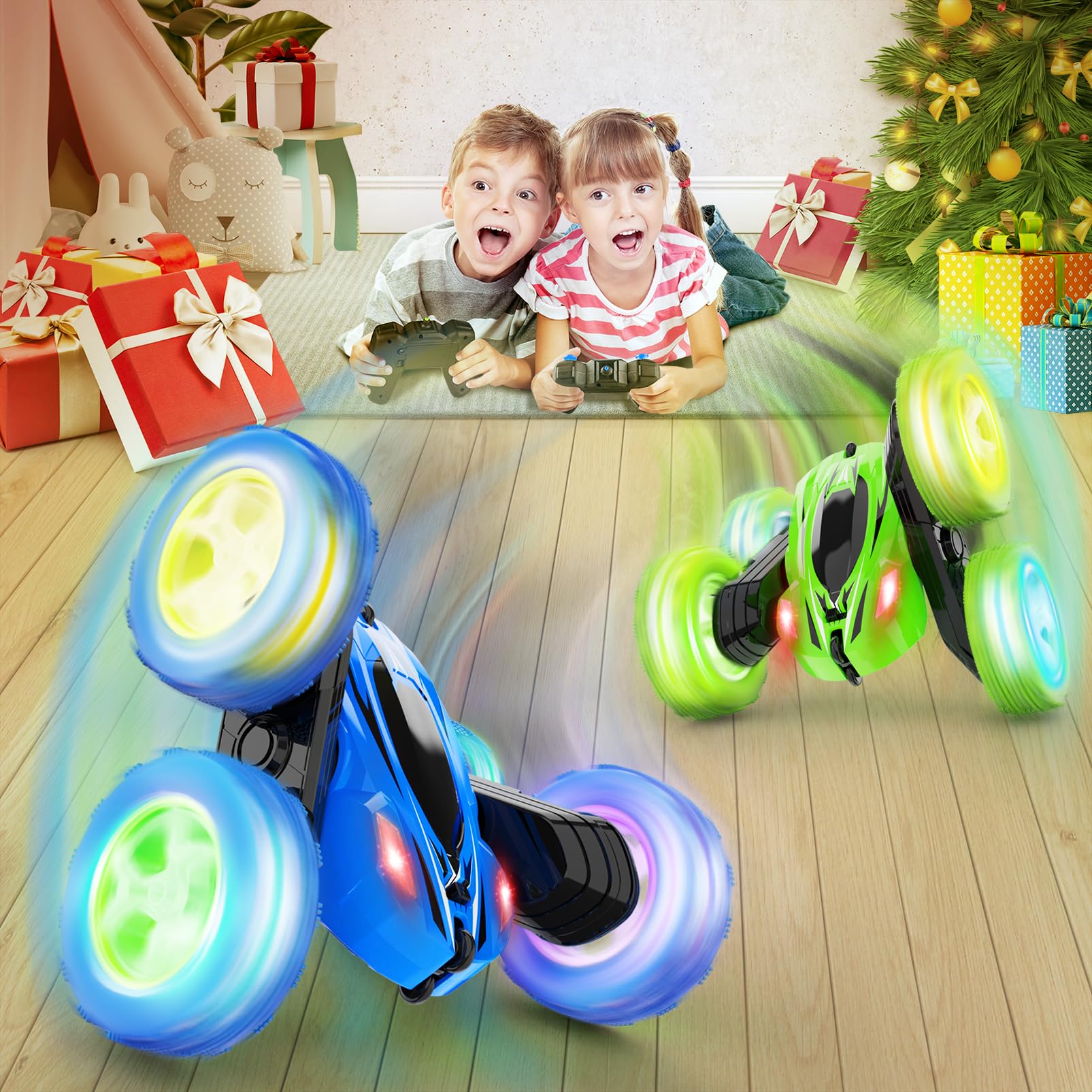 2.4GHz 4WD Fast Remote Control Car - 360° Rotating Monster Truck Toy for Kids | High Speed RC Cars for Boys & Girls | Perfect for Indoor Play, Backyard Racing & Birthday Gifts