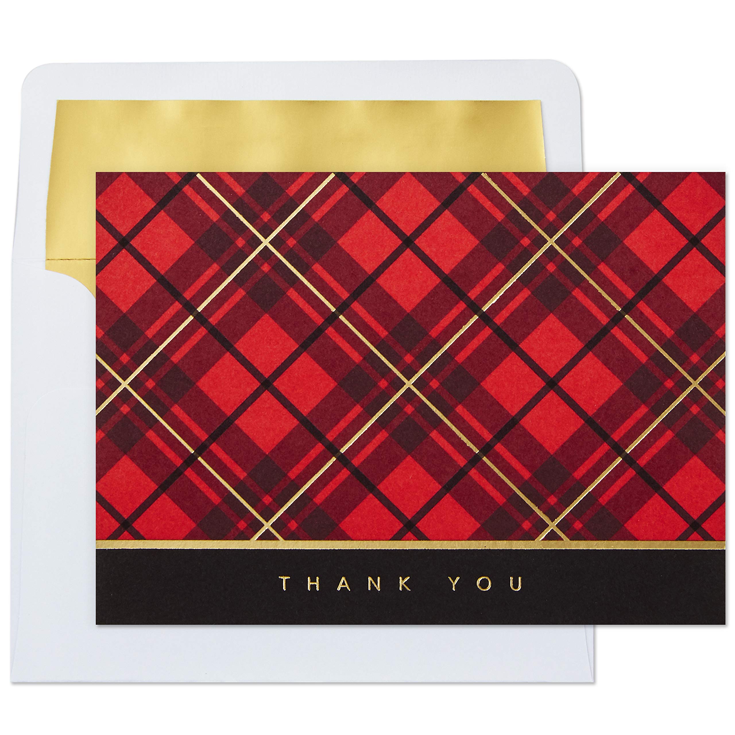 Hallmark Thank You Cards - Classic Plaid Design (10 Cards with Envelopes Included) | Perfect for Holidays, Birthdays & Appreciation Gifts