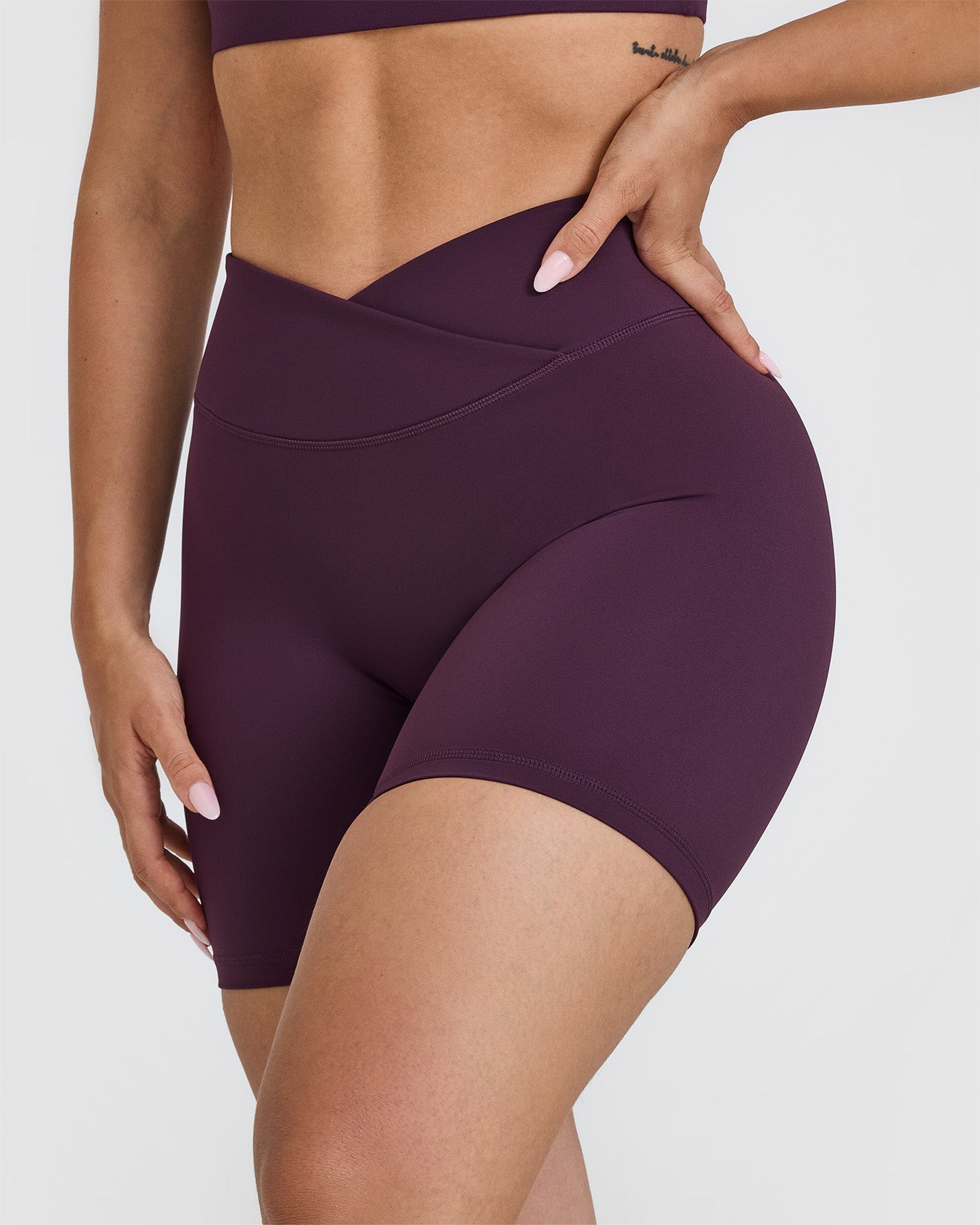 Unisex Wrap Shorts 6 | Blackberry Purple | Comfortable & Stylish for Yoga, Gym, and Summer Outfits