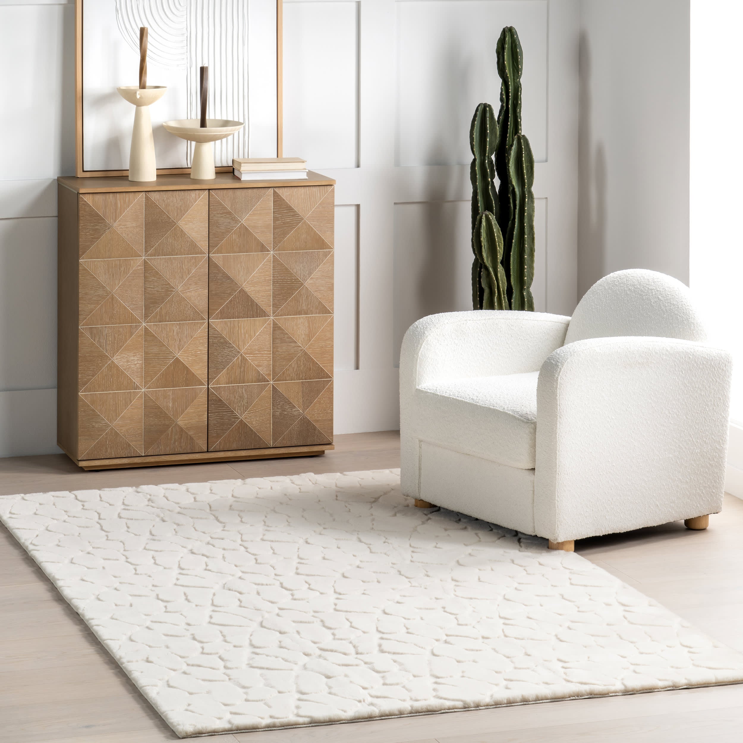 Washable Plush Cloud Rug - Dollie Pathway Soft Area Rug in Off White | Perfect for Nursery, Bedroom, and Living Room Decor