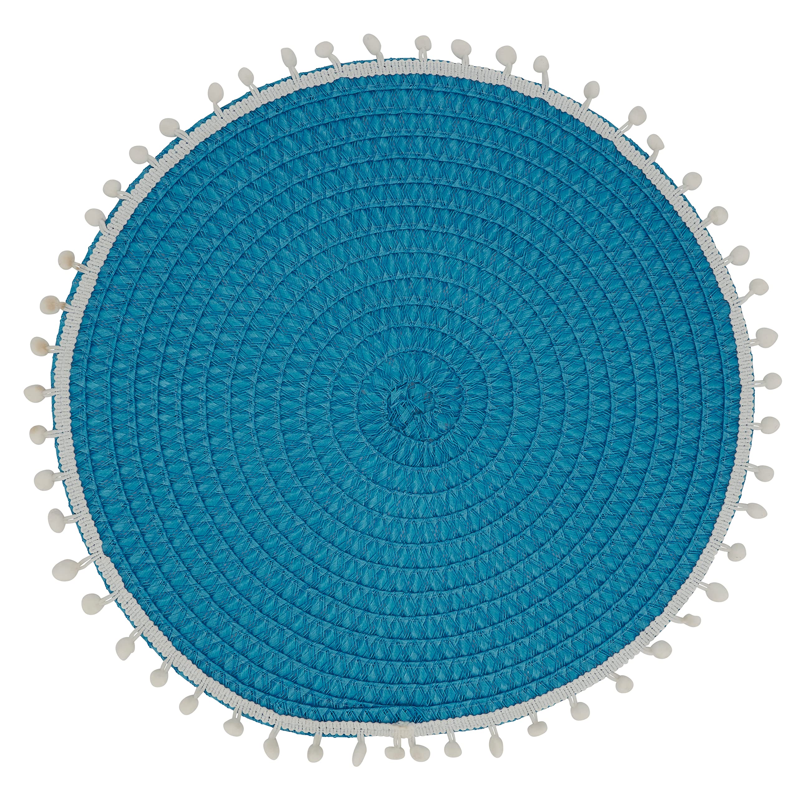 Stylish Pom Pom Design Placemats Set of 4 - Waterproof & Washable Table Mats for Dining, Kitchen, Party Decor | Boho Chic Home Accessories
