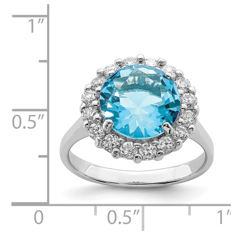 925 Sterling Silver Blue & Clear Cubic Zirconia Ring for Women | Elegant Fine Jewelry Gift for Her | Perfect for Anniversaries, Birthdays & Special Occasions