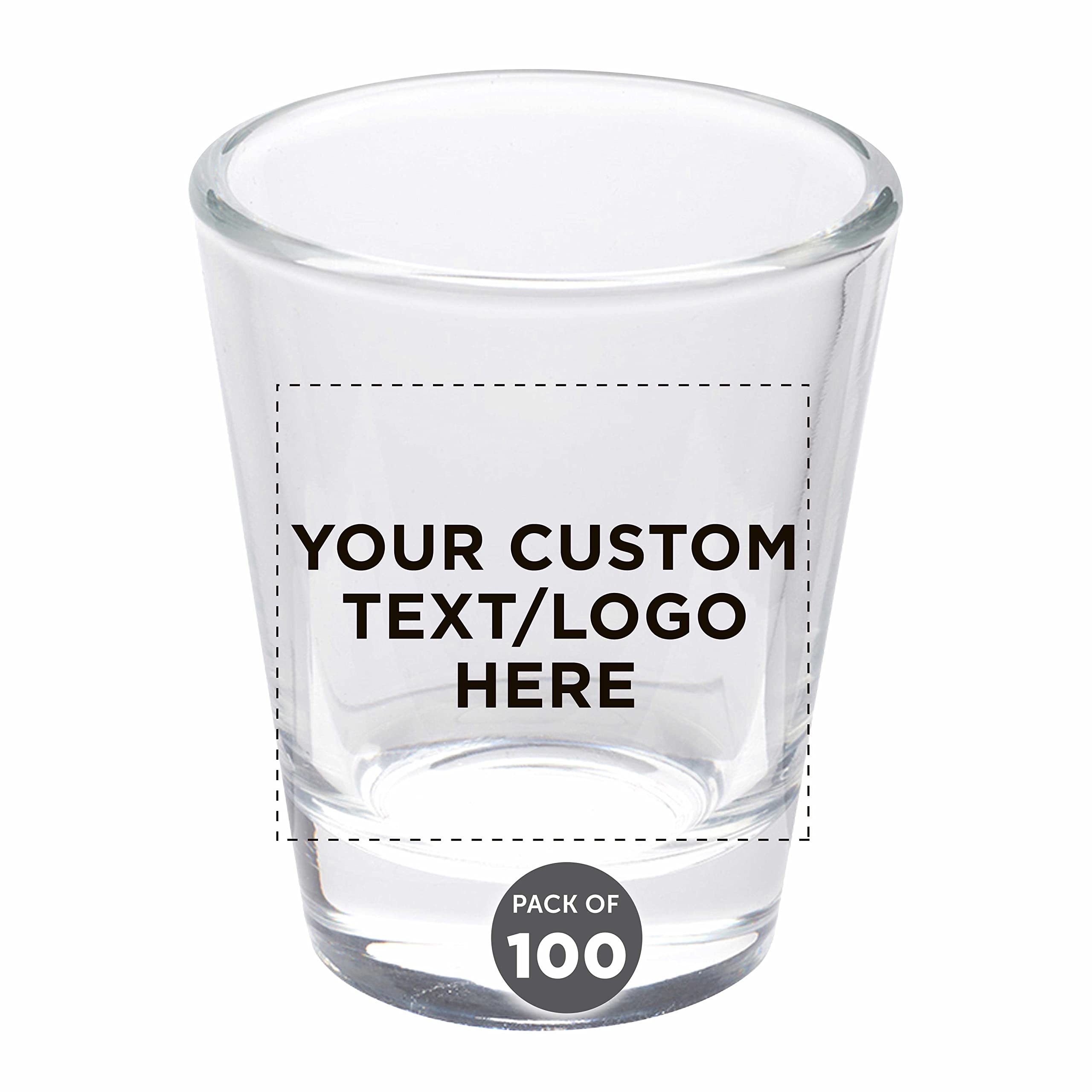 Custom Shot Glasses 1.75oz (100-Pack) - Personalized Bulk for Weddings & Parties