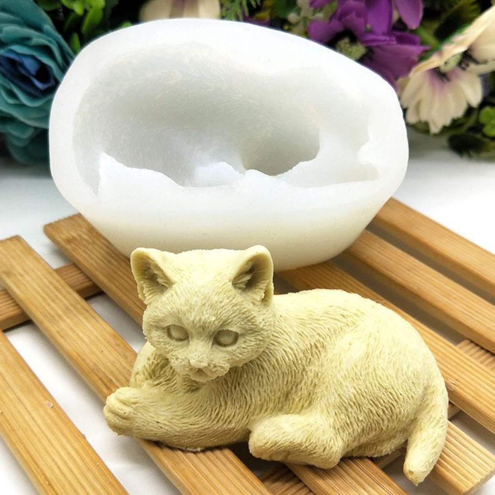 Premium Silicone Cat Face Mold for Resin, Candle & Clay Crafts - DIY Animal Shaped Candle Making, Cake Decorating & Resin Art Supplies - Perfect for Home Decor, Gift Making & Craft Projects