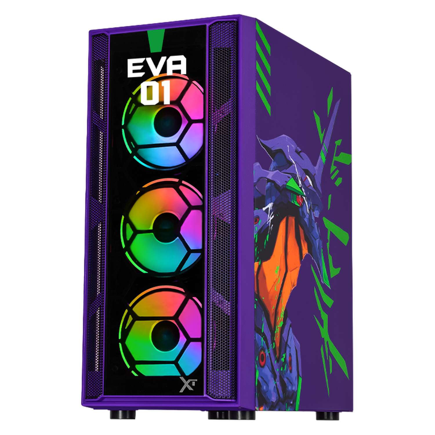 XTREME PC GAMING EVA 01 Comic Edition ATX Mid Tower Case with 4 ARGB Fans & Tempered Glass - Perfect for Gaming Setup, Streaming, and Esports