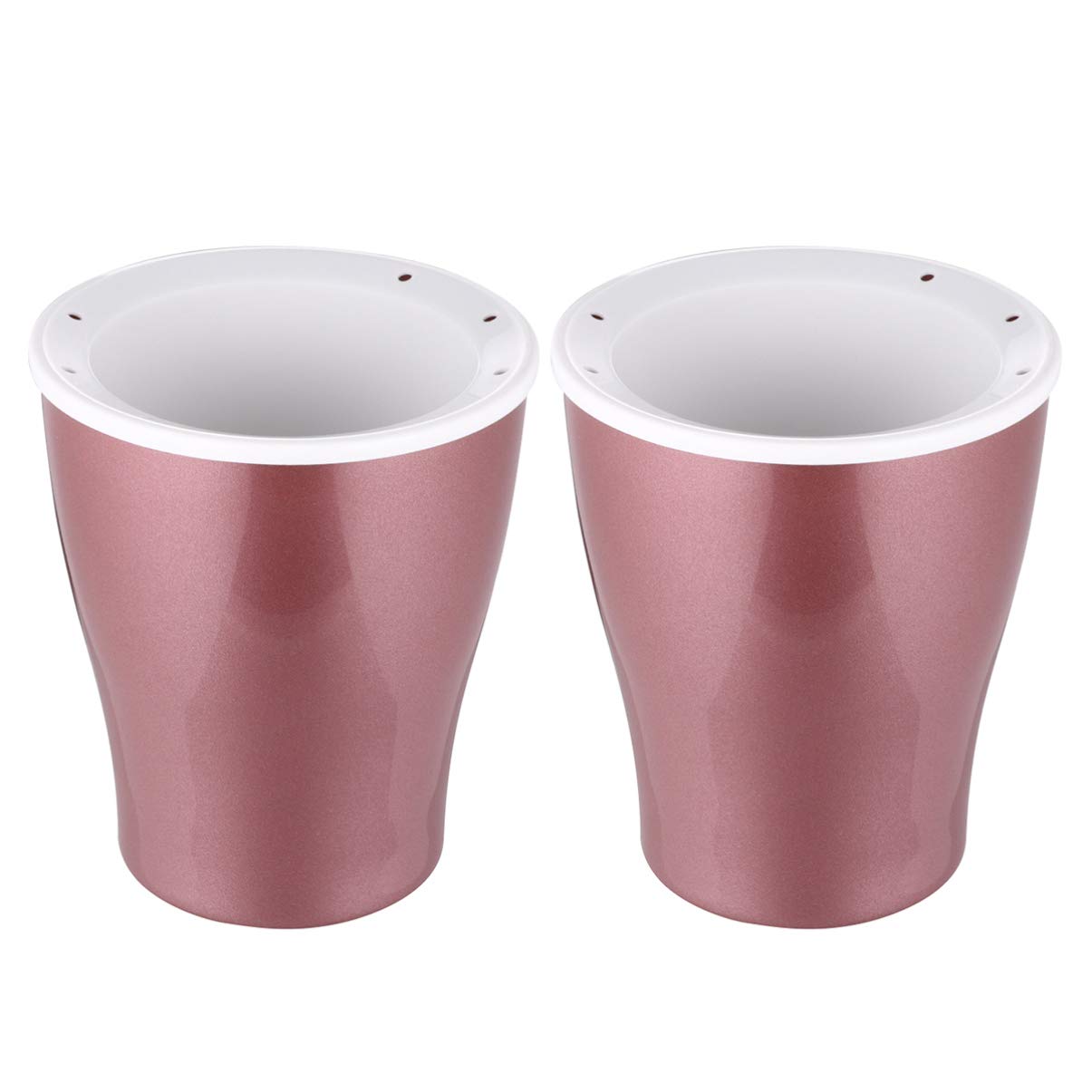 DOITOOL 2 Pack Self Watering Planter for Succulents - 5.9x3.5 Inch Rose Gold Flower Pots with Drainage, Modern Indoor/Outdoor Planters for Home, Office, Garden Decor - Perfect for Windowsills, Desks & Gift Giving