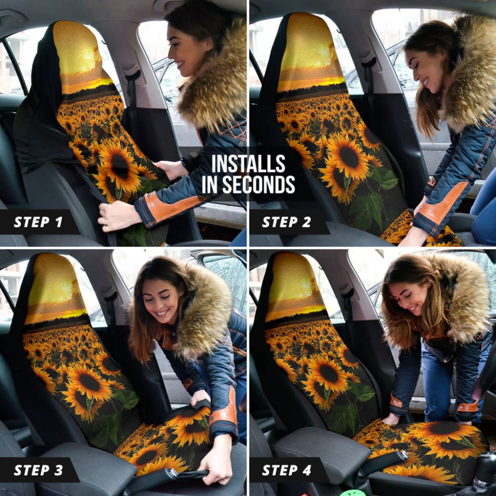 Premium Sunflower Car Seat Covers - Universal Fit for Cars, Trucks & SUVs - Soft & Durable Seat Protectors - Perfect for Road Trips, Daily Commutes & Family Travel