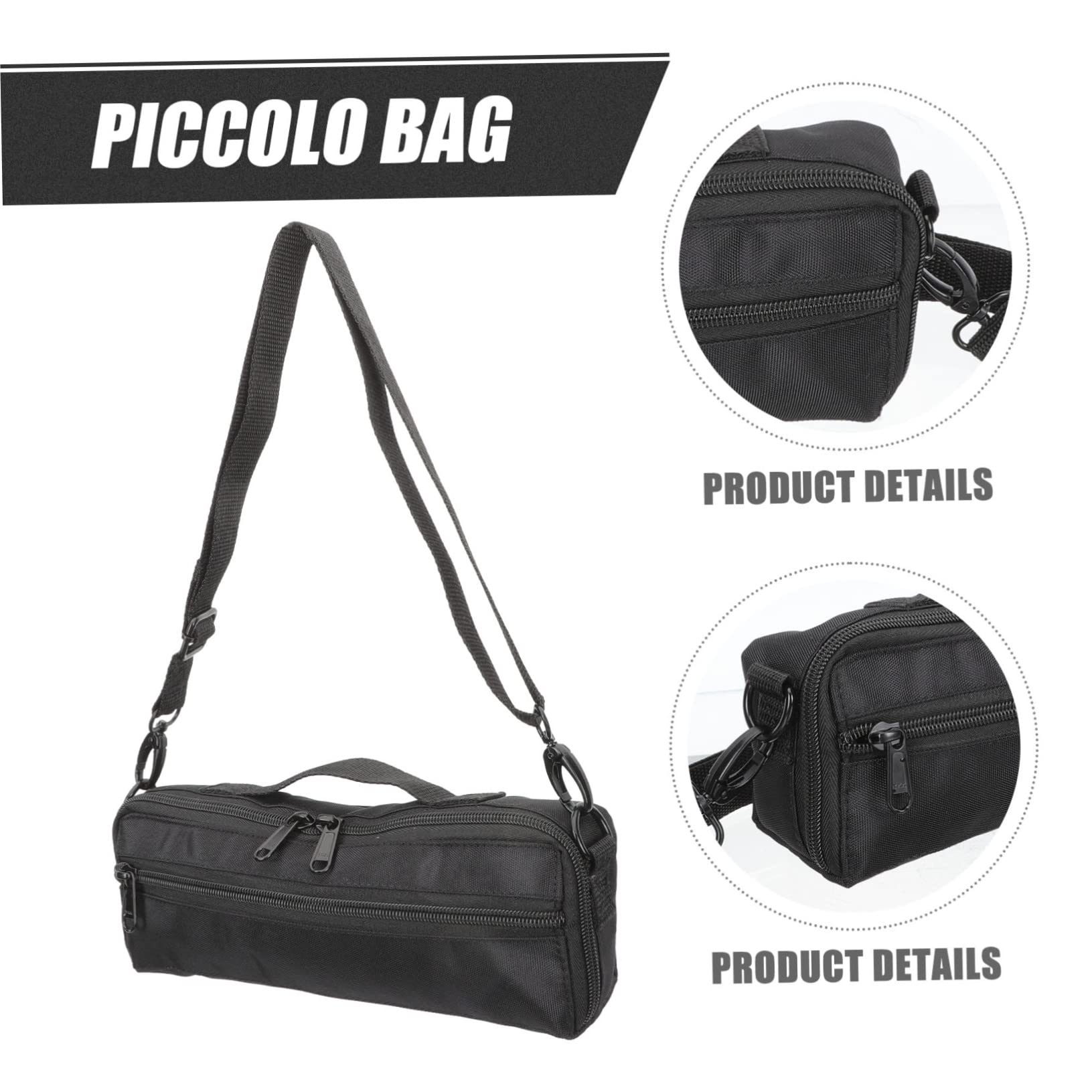 ERINGOGO Piccolo Bag - Otomatone Piccolo Pouch & Trumpet Storage Holder - Canvas Tote Case for Music Instruments - Handheld Organizer with Shoulder Strap - Perfect for Band Practice, Music Lessons & Travel