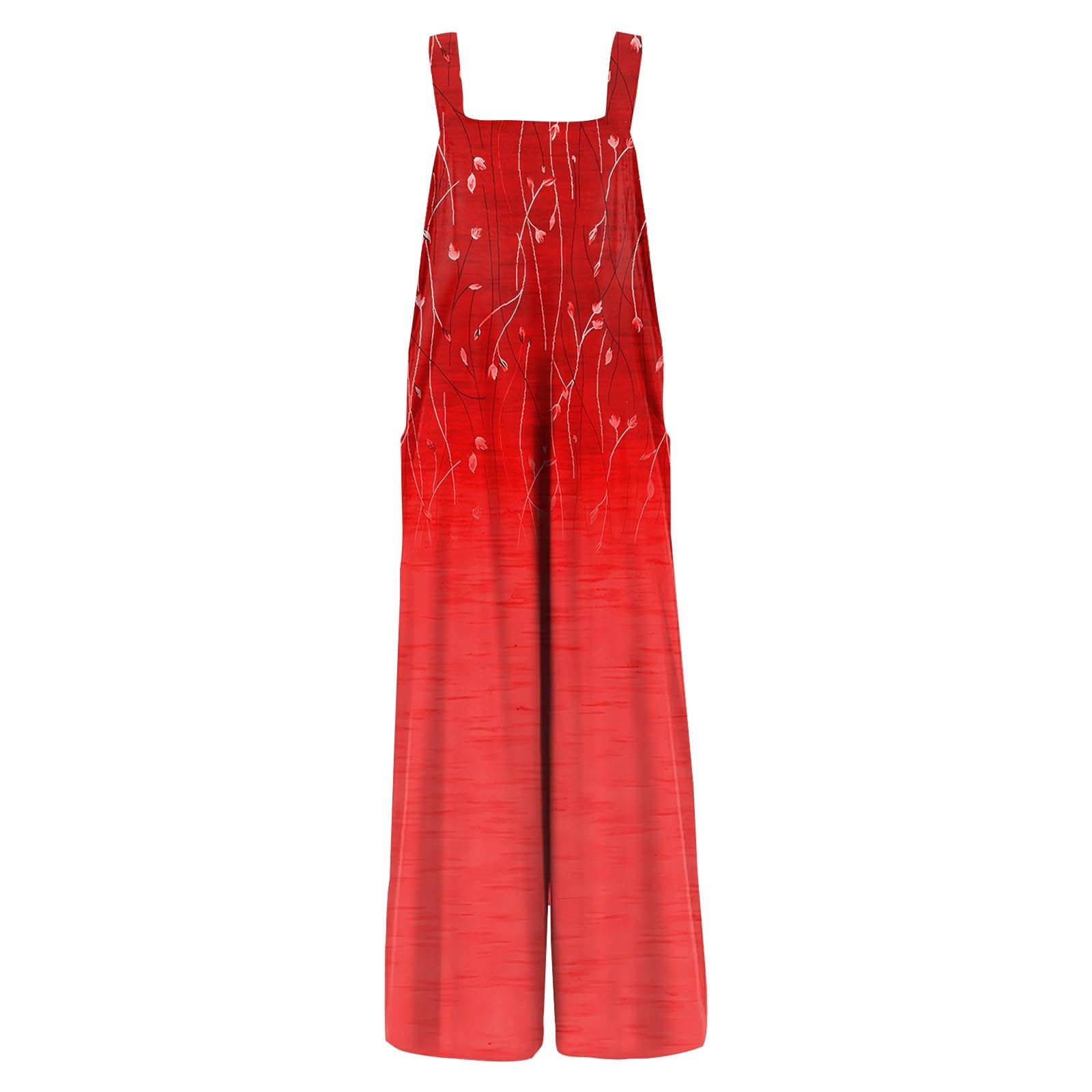 Women's Summer Sleeveless Floral Print Bohemian Jumpsuit - Loose Wide Leg Romper & Cami Overall for Beach, Vacation, and Casual Outings