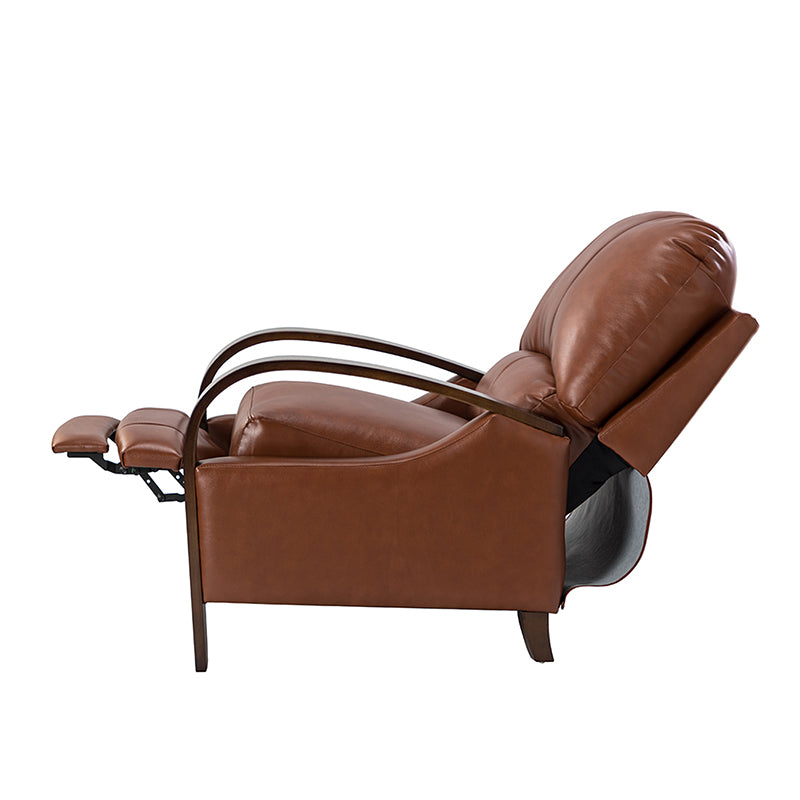 Melissa Genuine Leather Manual Recliner Chair - Handcrafted Full Grain Leather Living Room Recliner with Smooth Manual Mechanism, Perfect for Home Theater, Gaming, and Relaxation