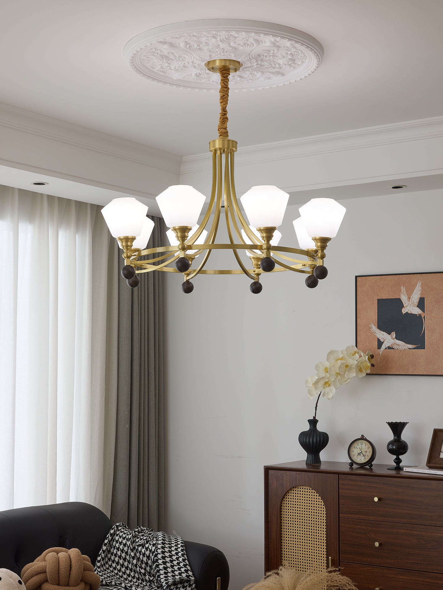 Elegant Bravado Crystal Chandelier - Modern Ceiling Light Fixture for Dining Room, Living Room & Bedroom Decor