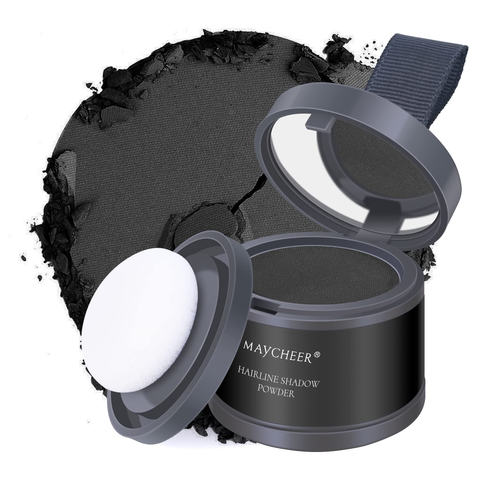 Root Touch Up Powder for Thinning Hair - Black Hairline Shadow to Cover Gray Hair for Women & Men | Quick Hair Color Solution for Daily Use & Special Occasions