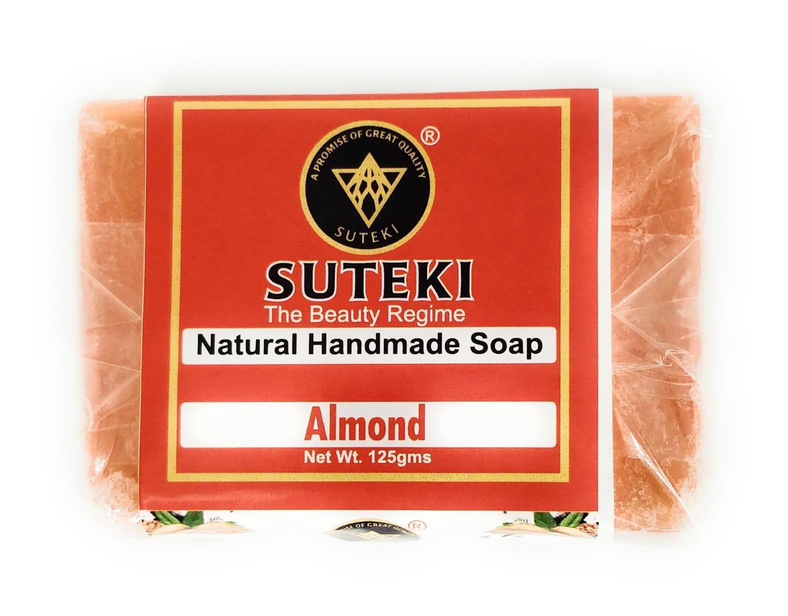 **SUTEKI Natural Handmade Soap Bar - Herbal & Nourishing Glycerin Soap for All Skin Types, 100% Handcrafted (Almond, Pack of 3) - Perfect for Sensitive Skin, Daily Cleansing & Aromatherapy**