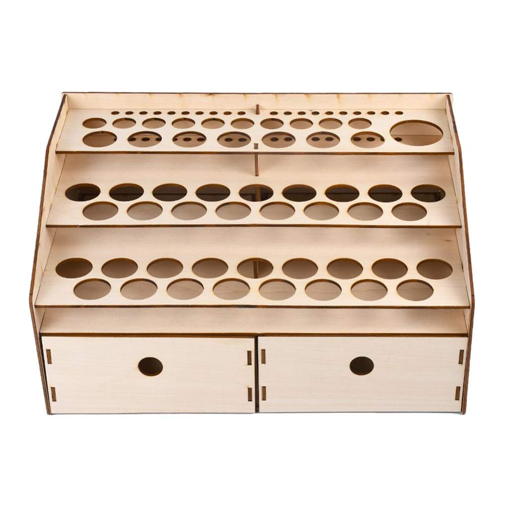 Wooden Paint Holder Organizer - Storage for Pigment & Ink Bottles - Perfect for Artists & Crafters