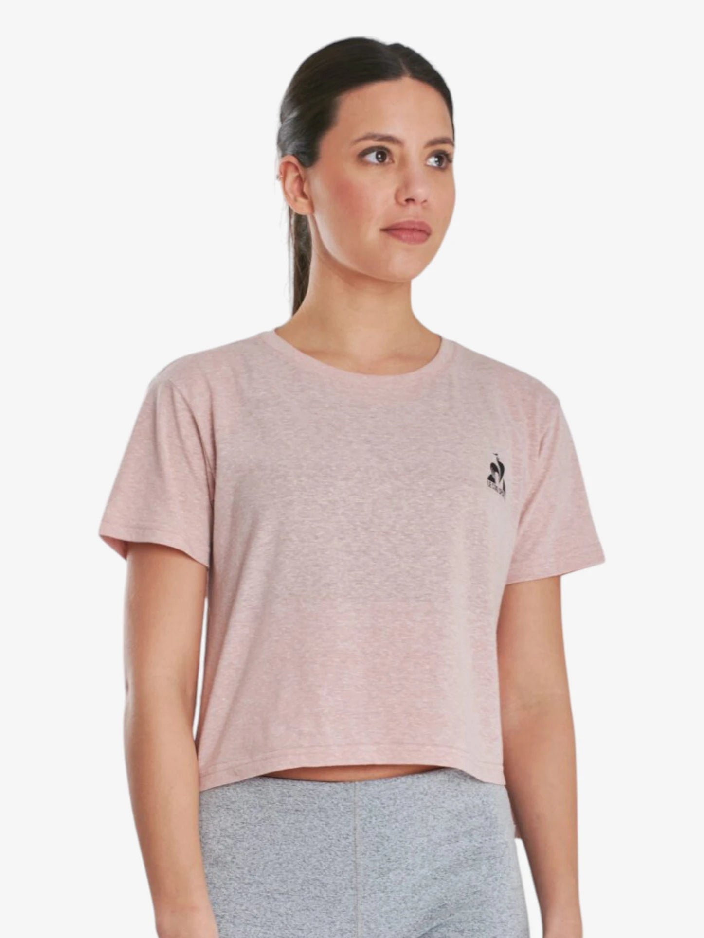 Le Coq Sportif Women's Training Loose Fit T-Shirt - Pink | Breathable Cotton Workout Top for Gym, Running & Casual Wear