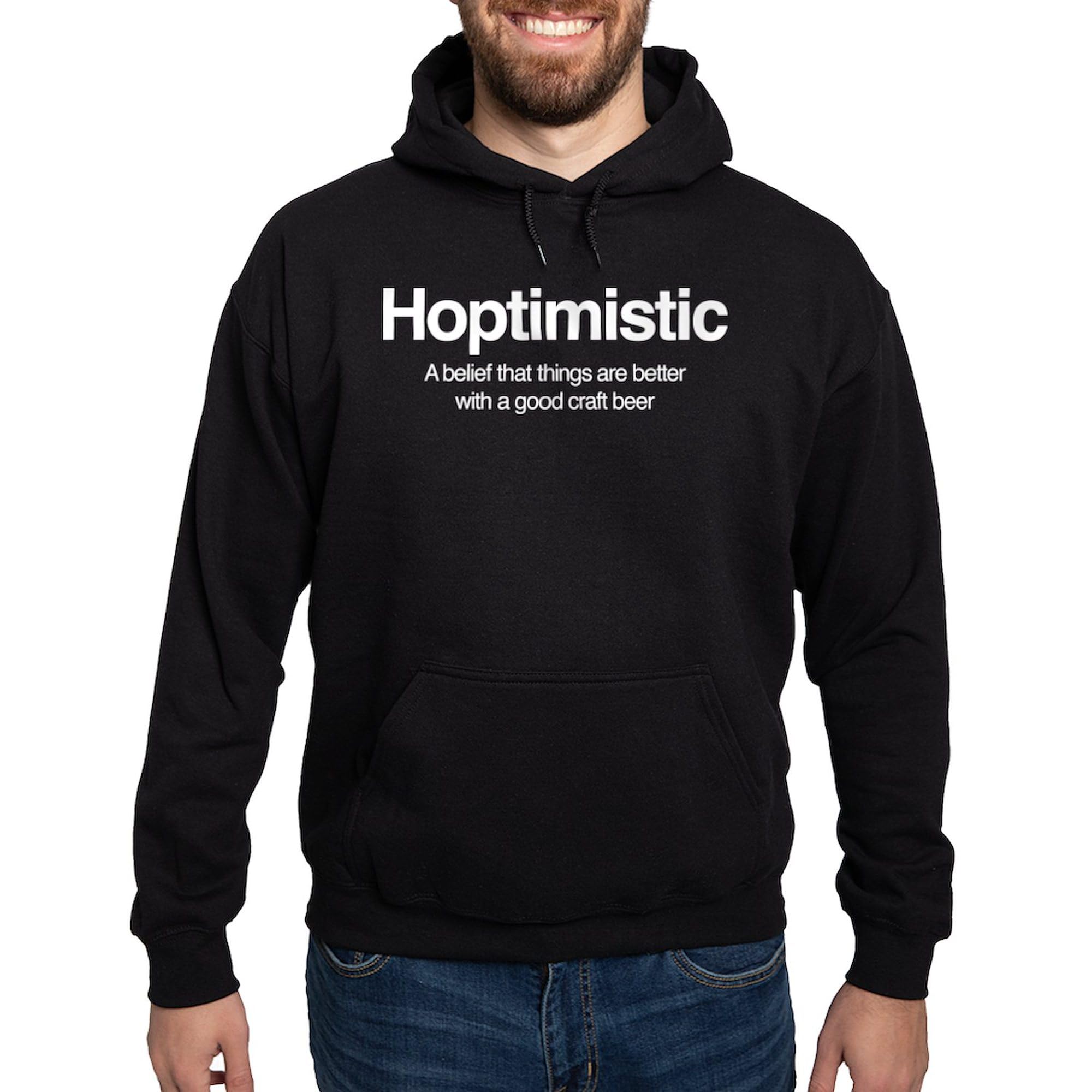 Hoptimistic Hoodie for Men - Dark Regular Fit Pullover Sweatshirt | Comfortable & Stylish Casual Wear for Coffee Lovers & Beer Enthusiasts