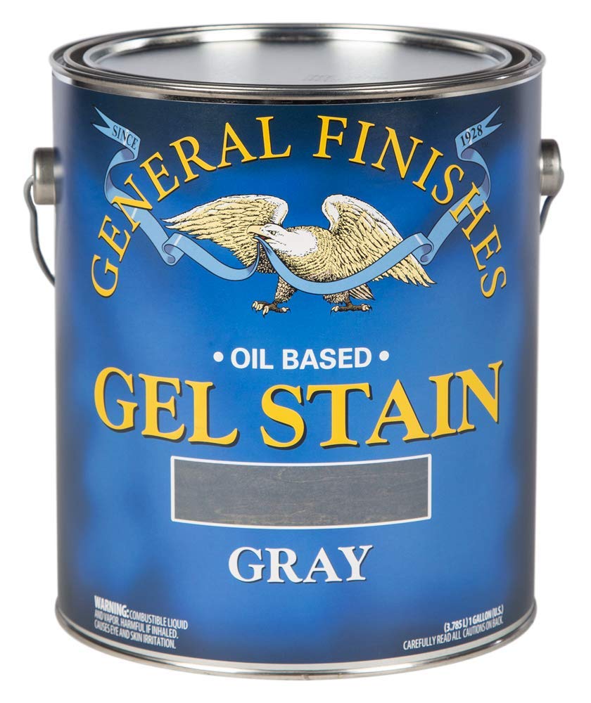 General Finishes Oil Based Gel Stain - 1 Gallon, Gray - Premium Wood Stain for Furniture, Cabinets & DIY Projects - Ideal for Indoor & Outdoor Use