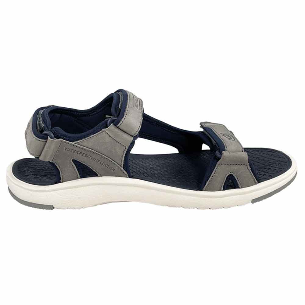 Skuze Cabo 4-Point Grey & Navy Strap Sandals for Women - Comfortable Beach Walking Shoes for Summer Vacation & Outdoor Activities