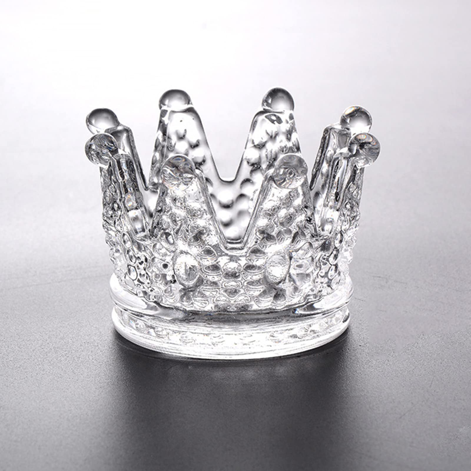 1PCS Clear Crown Votive Candle Holder - Mini Tea Light Candlestick for Weddings, Parties & Home Decor - Jewelry Ring Holder & Royal Theme Decoration (Perfect for Centerpieces, Tablescapes & Gift Giving)