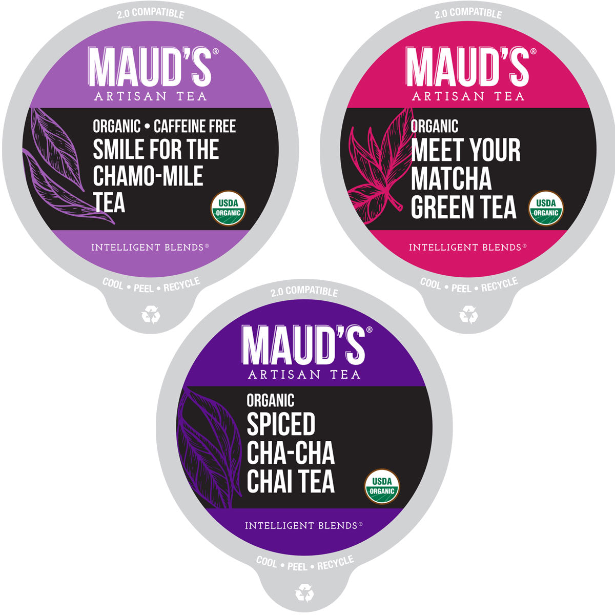 Organic Tea Variety Bundle by Maud's - Premium Loose Leaf Tea Sampler for Relaxation, Detox & Energy Boost - Perfect for Gifting, Home & Office Use