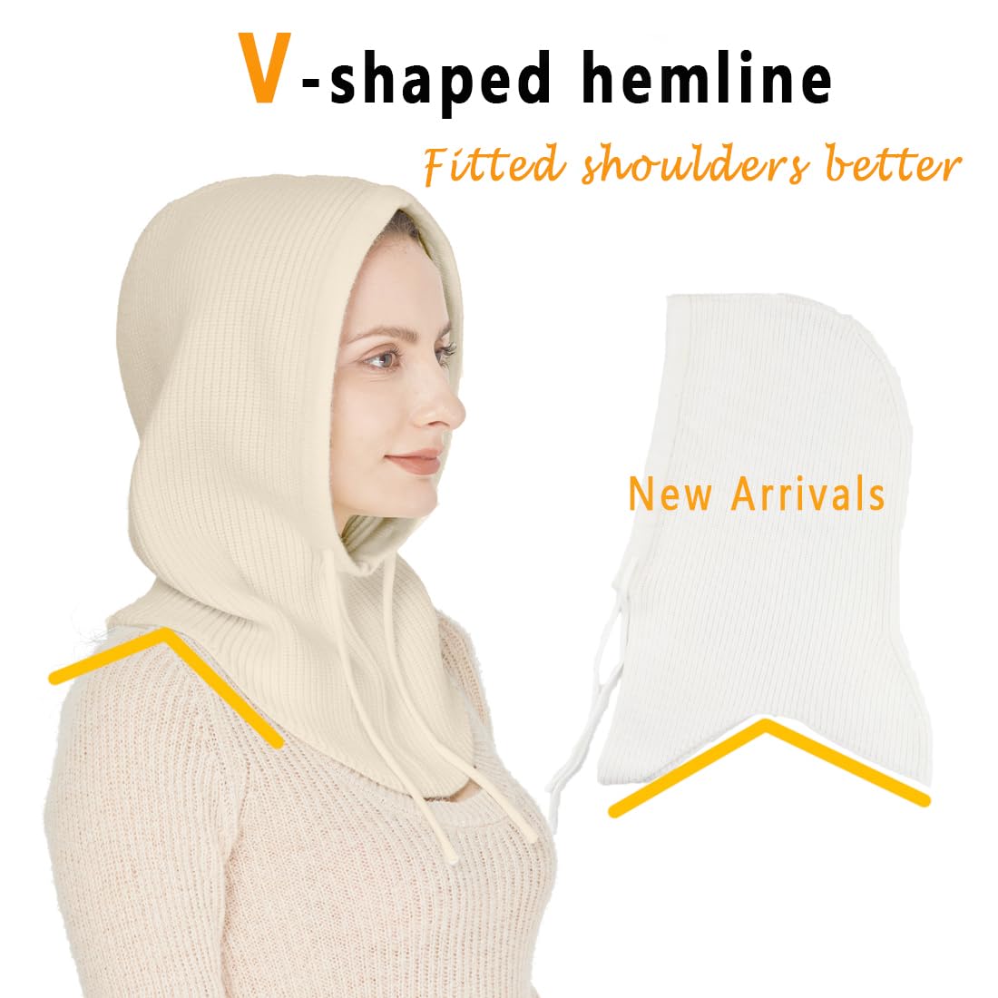 Facecozy Winter Hats for Women & Men - Wool Blend Hooded Scarf, Balaclava, Knit Skull Cap Beanie & Neck Gaiter - Warm Cold Weather Accessories for Skiing, Snowboarding & Outdoor Activities