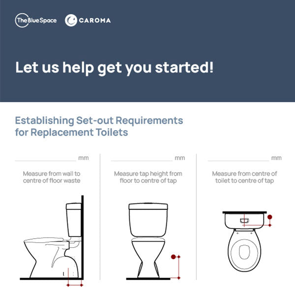 Caroma Luna Slim Wall Faced Toilet Suite with Upgraded Seat Design - Space Saving Modern Bathroom Solution for Small Spaces & Contemporary Homes