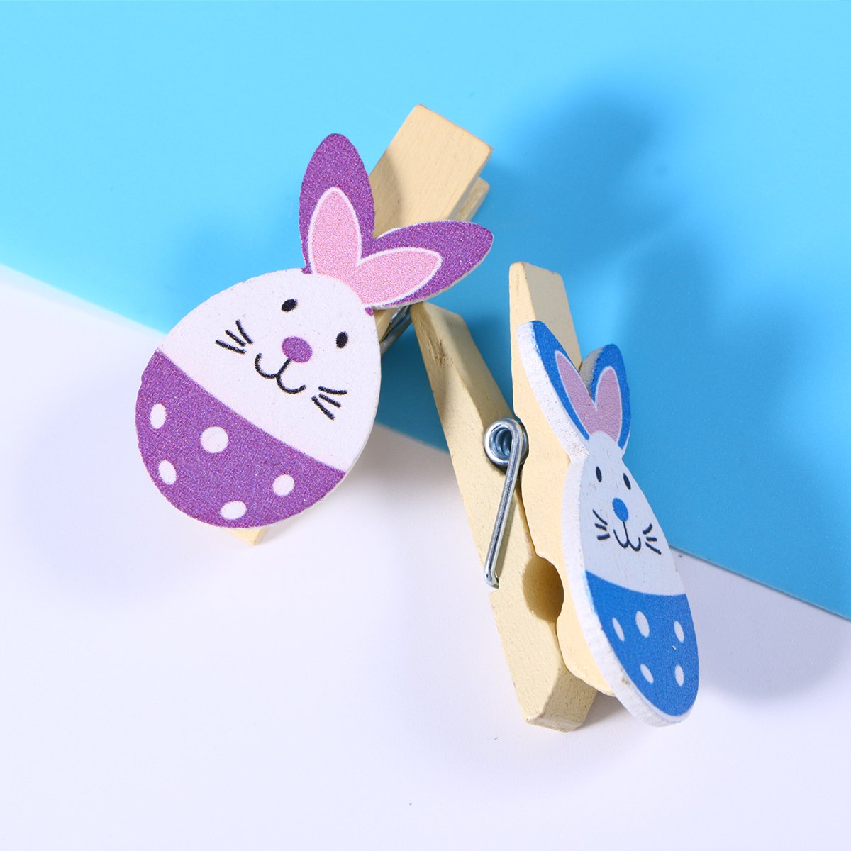Bestoyard 10pcs Wooden Bunny Rabbit Photo Clips - Cute Memo Card Holders for Scrapbooking, Bulletin Boards & Easter Party Favors - Perfect for Home Office Decor, Baby Showers & Spring Crafts