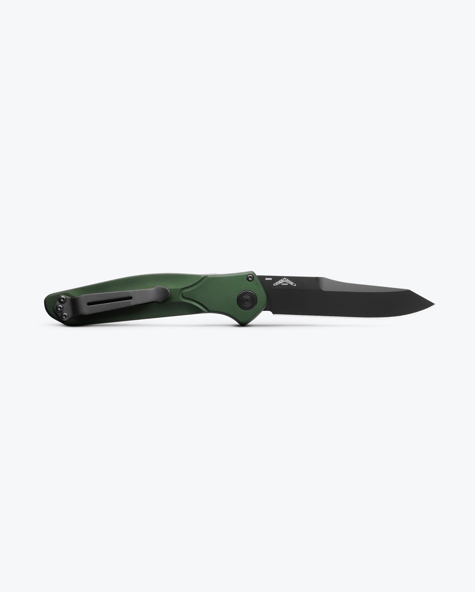 9400BK Auto Osborne Knife - Green Aluminum Handle for Outdoor Camping, Hiking & Everyday Carry (EDC)