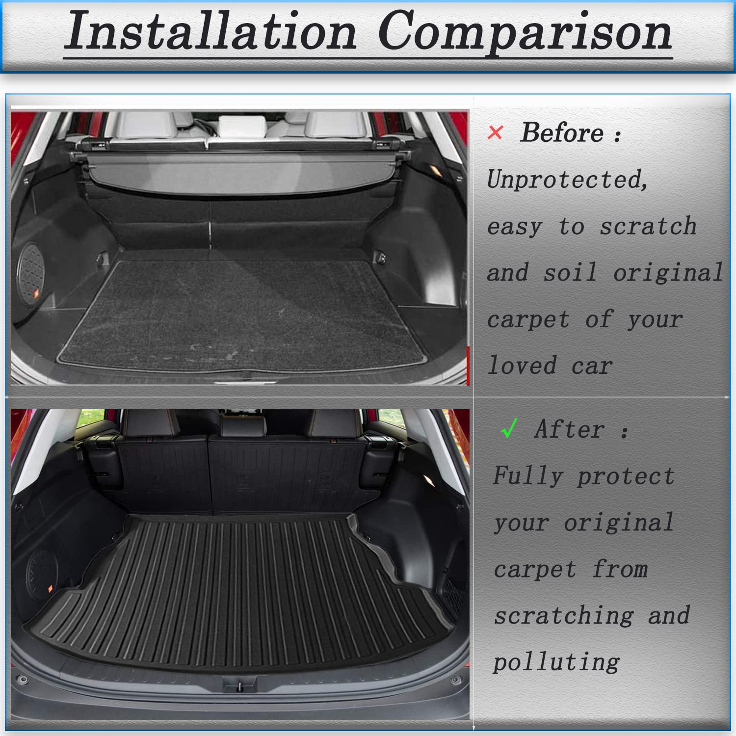 **2013-2017 Honda Accord Custom Fit All-Weather Rear Trunk Tray Cargo Liner - 3D Tech Waterproof TPO Protector Mat for Sedan (Excludes Hybrid Models) | Durable & Flexible Car Accessories for Travel, Groceries & Outdoor Adventures**