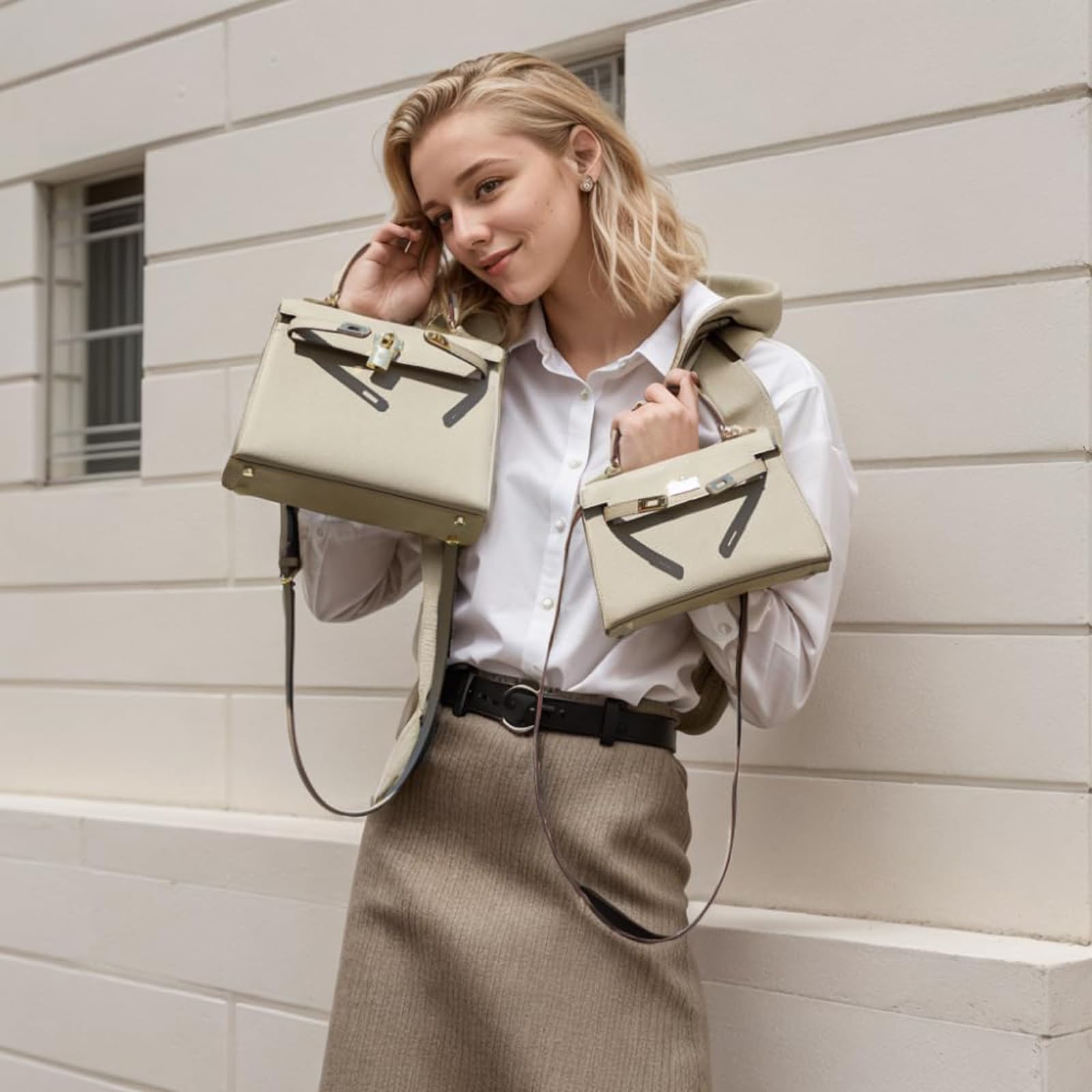 2024 New Women's Genuine Leather Crossbody Shoulder Bag - Mini Small Designer Handbag, Lightweight Purse for Daily Use, Work, Travel & Shopping