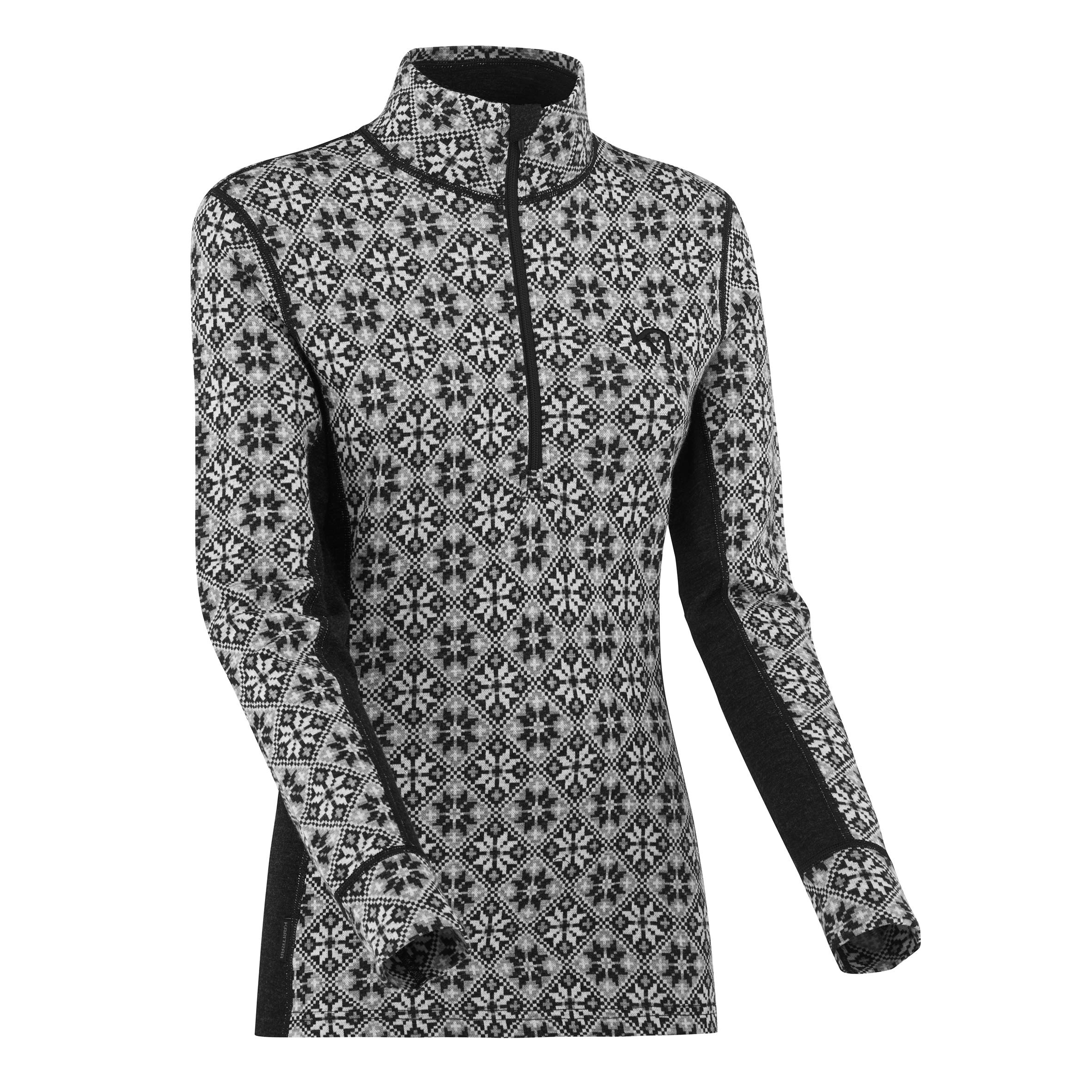Kari Traa Women's 100% Merino Wool Base Layer Top - Fitted Long Sleeve Thermal Shirt for Hiking, Skiing & Winter Sports | Rose Half Zip Knit Pullover