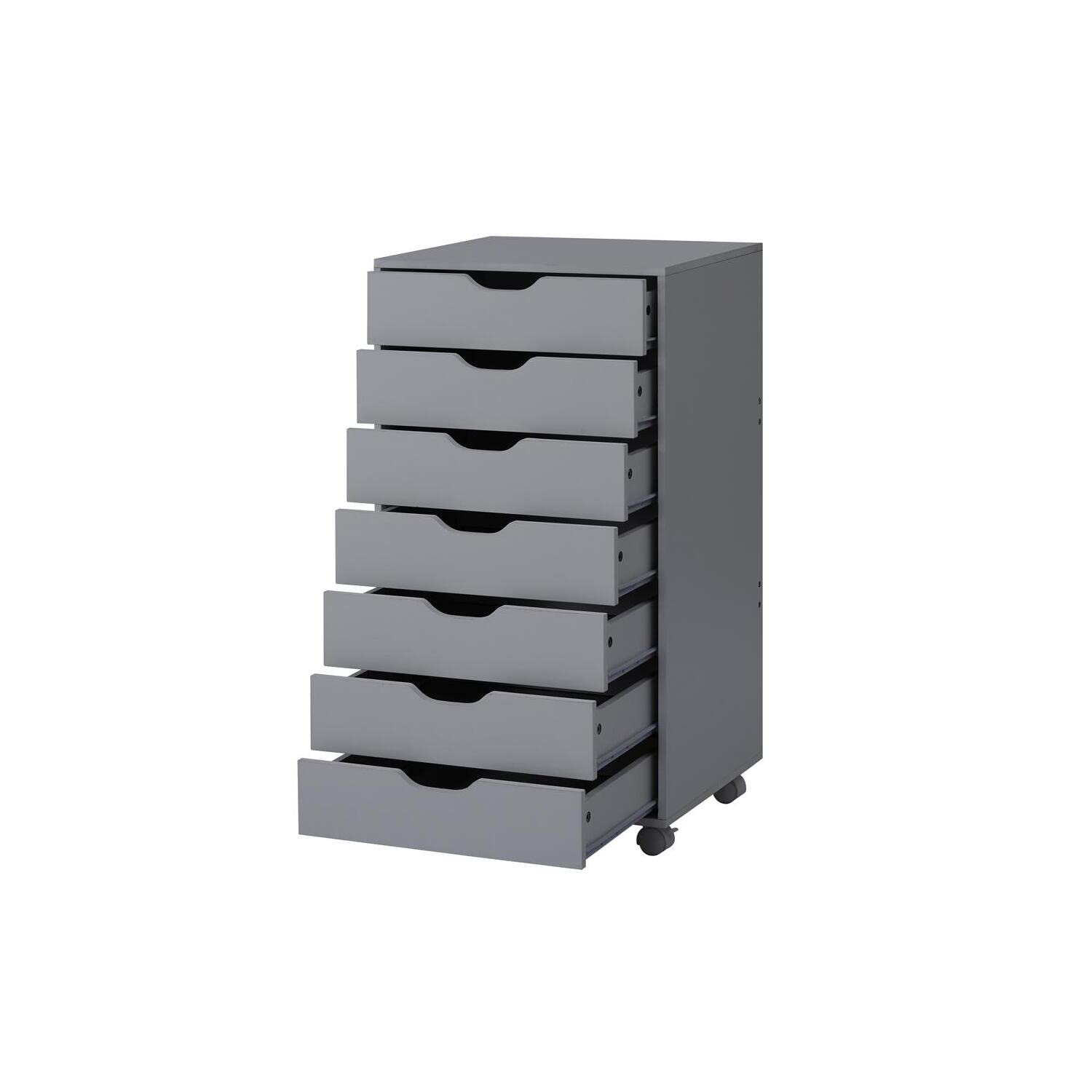 Naomi Home 7-Drawer Storage Cabinet - Gray Craft & Makeup Organizer with Spacious Drawers | Perfect for Craft Room, Vanity & Bedroom Organization